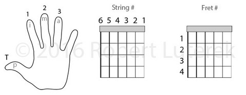 Fingers String & Fret Numbers
